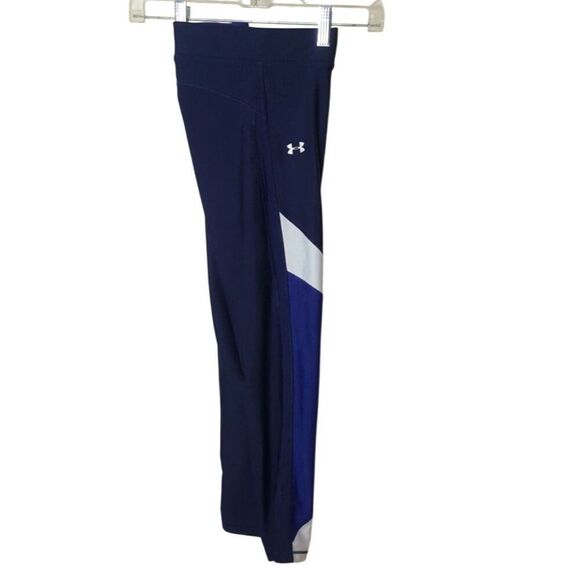 Under Armour Womens Athletic Pants M Blue White Cropped Compression Leggings - Picture 4 of 7